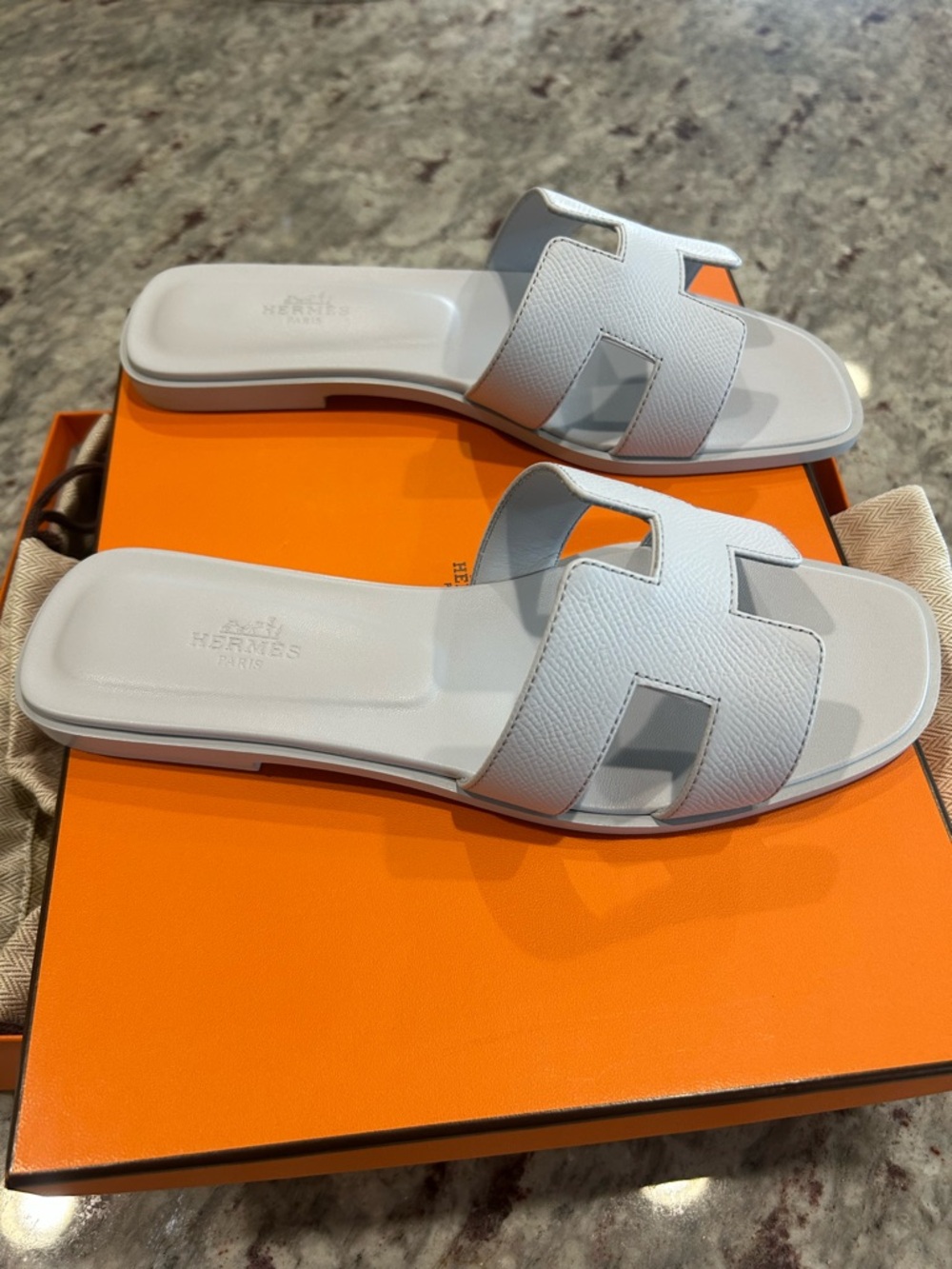 Authentic Hermes Oran Sandal - Light Blue (Bleu Glacier) - Never Worn - Picture 3 of 9
